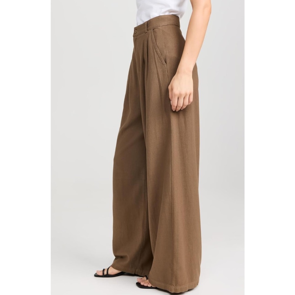 $208 NEW with tags!  Stateside Women's Linen Wide Leg Trousers - Twig - Small - Picture 4 of 10